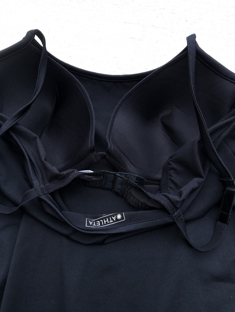 Athleta Black Midi Tank Dress Built in Bra Adjustable Straps SZ Medium Stretchy - Picture 5 of 7